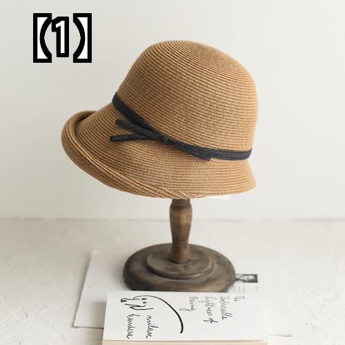 夏の帽子 小さなつば 麦わら帽子　太陽の帽子 日焼け対策 サンハット 麦わら帽子