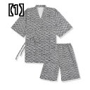 和装 ホームウエア 純綿の日本のショーツ メンズ パジャマ 家庭服 蒸し着物 二重ガーゼ　甚平