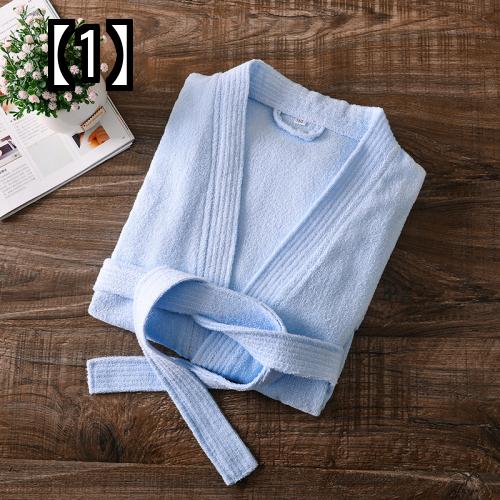 ホームウェア 綿 バスローブ タオル素材 吸水と速乾性の長い薄い着物 浴衣