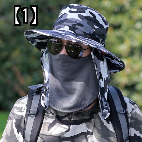 サンハット 男性 釣り帽子 男性 サンハット カモフラージュ フェイスマスク アンチ紫外線 釣りサンハット フィッシャーマンハット