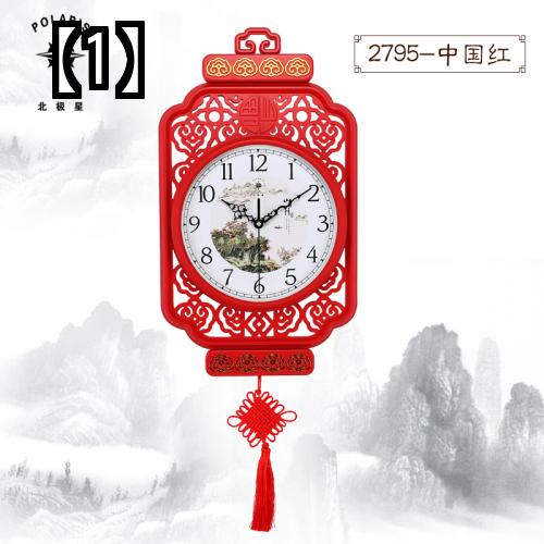 掛け時計 ポラリス 中国の芸術 ミュート 壁時計 雰囲気のある リビング ルームの時計 家庭用 壁時計 パーソナリティ 壁掛け 装飾時計