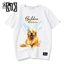 Tシャツ 犬服 犬のパターン 半袖 ゴールデンレトリバー プリント シャツ 犬のファンの服 綿の丸い首の小さな シャツ