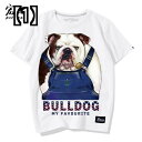 Tシャツ 犬柄 ブリティッシュ ブル パターン 半袖 ブリティッシュ ブルドッグ プリント シャツ 犬のファン コットン シャツ