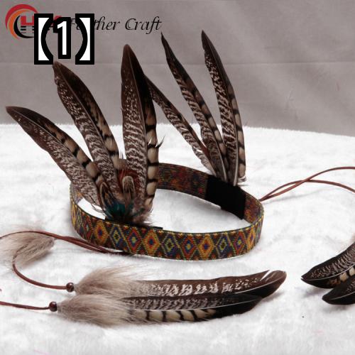 髪飾りインドの羽毛 飾り キジの髪飾り アフリカ チーフ キャップ キャット ウォーク パフォーマンス ステージ 小道具