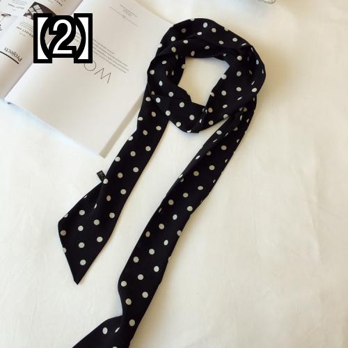 スカーフ 長くて小さいシルク スカーフ ネクタイ スタイル ワイルド スカーフ ベルト 薄く多目的 スカーフ 水玉 ストリーマー 装飾 リボン
