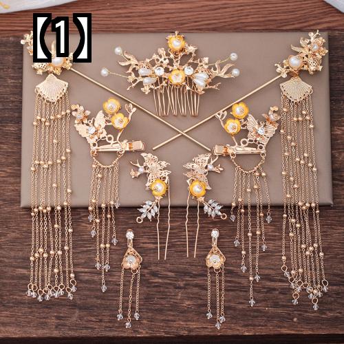 かんざし ヘアアクセサリー 髪飾り まとめ髪 ヘアスティック ヘアアレンジ 漢服 タッセル ピース フルセット 古代の衣装