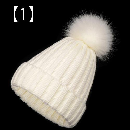 ニット帽 ニットキャップ 帽子 ウールの帽子 ボール キャップ フェイクファーのボール 厚い暖かい帽子