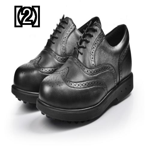 ゴルフ シューズ メンズ レザー シューズ 牛革 防水 ノン スタッズ ソフト ボトム 滑り止め 固定 ネイル