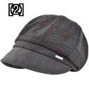 キャスケット帽 おしゃれ 帽子 レトロ チェック 羊 ウール 英国の八角形の帽子 暖かい帽子 2