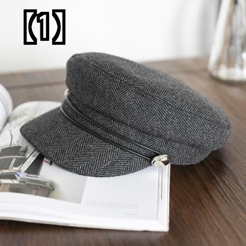 帽子 ネイビー ハット ワイルド コットン キャップ カジュアル 八角形 帽子 湾曲つば 帽子