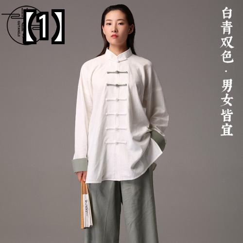 太極拳 服 功夫服 カンフー 太極拳ウェア 表演服 練習着 演舞用服 拳法 太極拳パンツ カンフーパンツ 上下セット 2点セット 中国風 リネン レディース 綿 リネン トレーニング服 パフォーマンス服