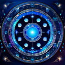 タロットクロス tarot 紺 青 占い 神秘的 曼荼羅 星 魔法陣 ホロスコープス テーブルクロス タペストリー おしゃれ 祭壇 撮影背景 正方形 グッズ アクセサリー