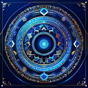 タロットクロス tarot 紺 青 占い 神秘的 曼荼羅 星 魔法陣 ホロスコープス テーブルクロス タペストリー おしゃれ 祭壇 撮影背景 正方形 グッズ アクセサリー