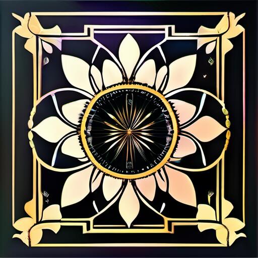タロットクロス tarot 黒 ブラック 美しい 神秘的 曼荼羅 星 花 魔法陣 テーブルクロス タペストリー おしゃれ 祭壇 撮影背景 正方形 グッズ アクセサリー
