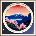 タロットクロス tarot 占い 神秘的 和風 浮世絵風 富士山 日本画風 星空 花 タペストリー おしゃれ 祭壇 撮影背景 正方形 スピリチュアル グッズ 青 紺 オレンジ