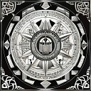 タロットクロス タペストリー 曼荼羅 魔法陣 聖杯 正方形 占い レトロ風 美しい 初心者 白黒 ホワイト ブラック モノクロ