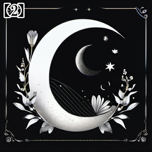 タロットクロス タペストリー tarot 大判 風水 ゴシック 祭壇 黒 ブラック モノクロ 花柄 植物 三日月 星