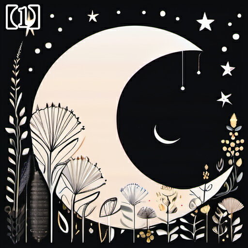 タロットクロス タペストリー tarot 大判 風水 ゴシック 祭壇 黒 ブラック モノクロ 花柄 植物 三日月 星