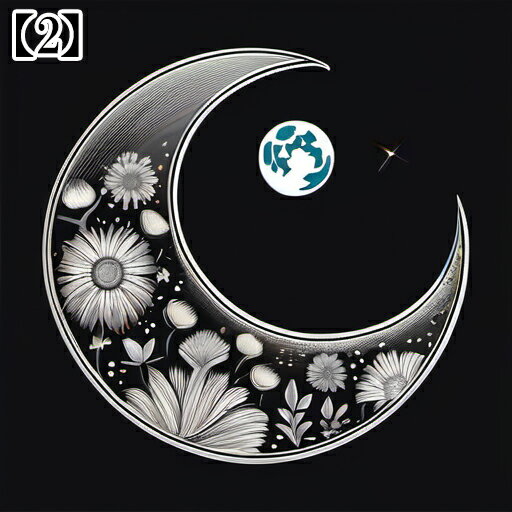 タロットクロス タペストリー tarot 大判 風水 ゴシック 祭壇 黒 ブラック モノクロ 花柄 植物 三日月 星