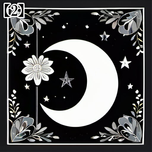 タロットクロス タペストリー tarot 40cm～180cm ポリエステル 祭壇 正方形 黒 ブラック モノクロ 花柄 植物 三日月 星