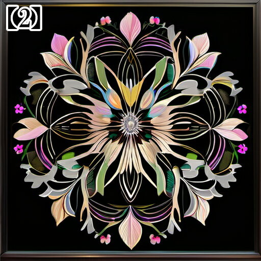 タロットクロス タペストリー tarot 40cm～180cm ポリエステル 祭壇 正方形 黒 ブラック モノクロ 花柄 植物