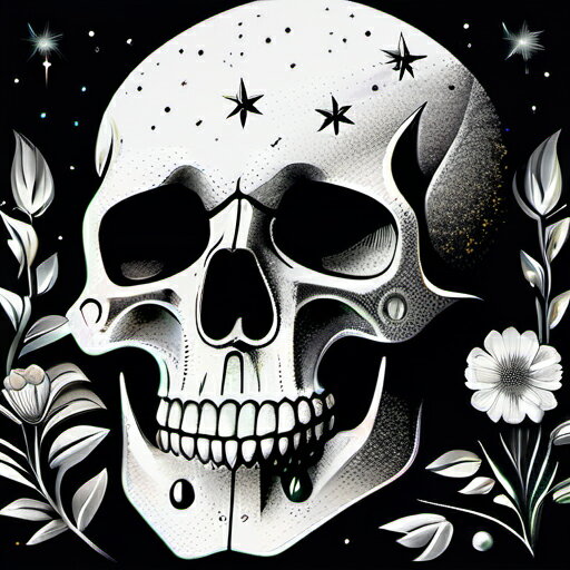 タロットクロス タペストリー 風水 祭壇 髑髏 骸骨 白黒 モノクロ ブラック