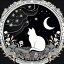 タロットクロス かわいい タペストリー 黒 ブラック 白黒 モノクロ 風水 猫 ゴシック 美しい
