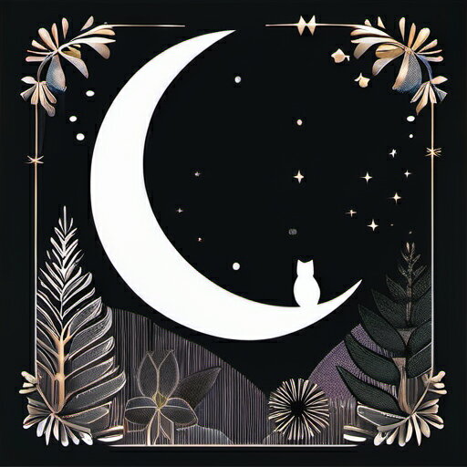 タロットクロス かわいい タペストリー 黒 ブラック 白黒 モノクロ 風水 猫 ゴシック 美しい