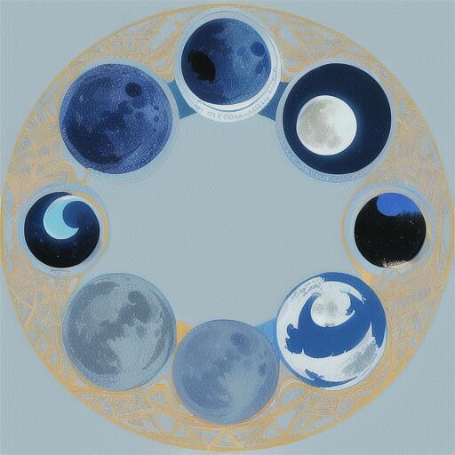 タロットクロス 青 紺 ブルー 小さめ 大判 月 20cm～120cm おしゃれ タペストリー インテリア チャイナ風 ホロスコープス 壁 ウォールアート 正方形 占い グッズ