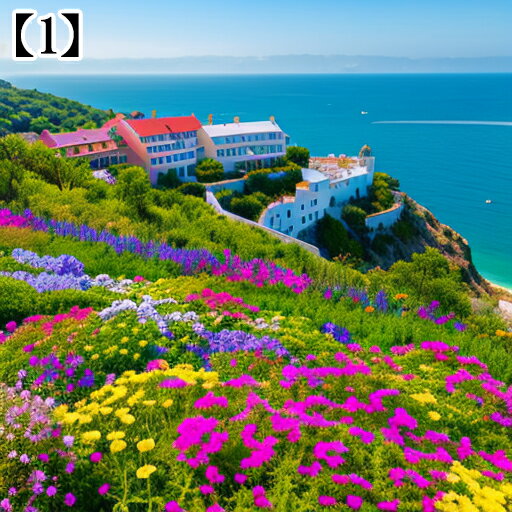 タペストリー インテリア 夏 海 ヨーロッパ風 サントリーニ風 自然風景 花 春 タロットクロス おしゃれ 撮影背景 2