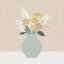 タペストリー 韓国風 かわいい 可愛い 小さめ 大判 インテリア タロットクロス ベージュ 花瓶 壁 ウォールアート 北欧風 美しい 花 正方形 占い グッズ 撮影背景 祭壇