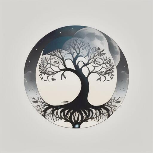 タロットクロス 白 ホワイト 生命の樹 月 おしゃれ タペストリー 小さめ 大判 インテリア 20cm～120cm ..