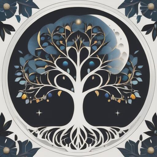 Tarot Card - タロットクロス 白 ホワイト 生命の樹 月 おしゃれ タペストリー 小さめ 大判 インテリア 20cm～120cm レトロ風 壁 ウォールアート 正方形 占い グッズ