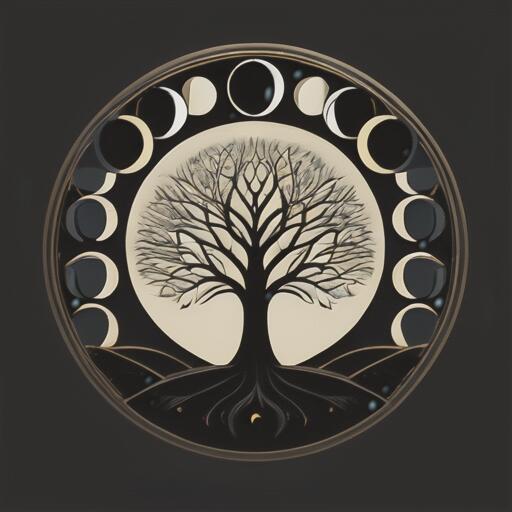 タロットクロス 黒 生命の樹 月 おしゃれ タペストリー 小さめ 大判 インテリア 20cm～120cm 壁 ウォールアート 正方形 占い グッズ 撮影背景 祭壇