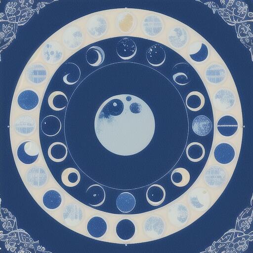 タロットクロス 青 紺 ブルー ホロスコープス 小さめ 大判 月 20cm～120cm おしゃれ タペストリー イン..