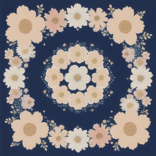 タロットクロス 花柄 タペストリー 北欧風 レトロ風 かわいい 植物 ボタニカル 紺色 ネイビー おしゃれ 神秘的 インテリア 小さめ 大判 20cm～120cm 正方形 撮影背景 祭壇