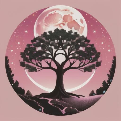 タロットクロス ピンク 生命の樹 月 神秘的 おしゃれ タペストリー インテリア 小さめ 大判 20cm～120cm 正方形 占い グッズ 祭壇