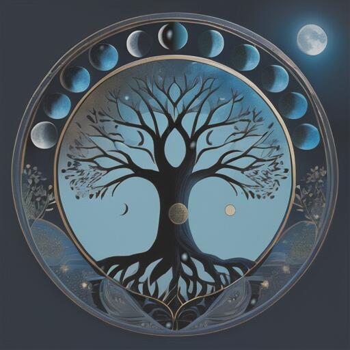 タロットクロス 青 紺 生命の樹 小さめ 大判 20cm～120cm おしゃれ タペストリー インテリア 祭壇 正方形 占い グッズ