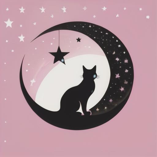 タロットクロス tarot 占い 神秘的 タペストリー おしゃれ 祭壇 撮影背景 正方形 グッズ アクセサリー 黒 ピンク 月 猫 星 夜 白 夜空 雲 シルエット アート ピンク 白 星 月 夜 シルエット アート 模様