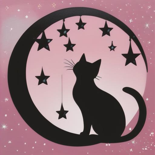 タロットクロス tarot 占い 神秘的 タペストリー おしゃれ 祭壇 撮影背景 正方形 グッズ アクセサリー 黒 ピンク 月 猫 星 夜 白 夜空 雲 シルエット アート ピンク 白 星 月 夜 シルエット アート 模様