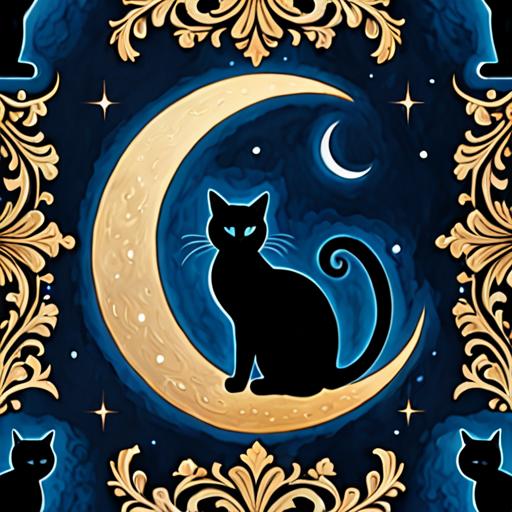 タロットクロス tarot 占い 神秘的 タペストリー おしゃれ 祭壇 撮影背景 正方形 グッズ アクセサリー 黒 緑 猫 月 星 夜 魔法 黄色 神秘 アート デザイン 動物 グレー 絵 フレーム 青 絵画 芸術 夜空 黒猫 シルエット