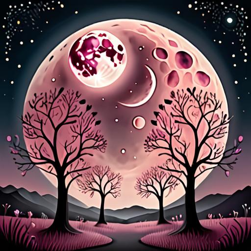 タロットクロス tarot 占い 神秘的 タペストリー おしゃれ 祭壇 撮影背景 正方形 グッズ アクセサリー 黒 ピンク 白 木 生命の樹 月 夜 風景