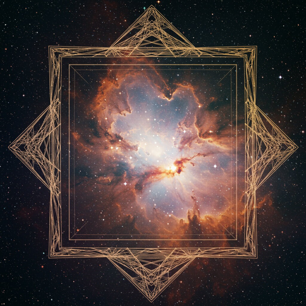 タロットクロス tarot 占い 神秘的 タペストリー おしゃれ 祭壇 撮影背景 正方形 グッズ アクセサリー オレンジ ベージュ 白 星雲 宇宙 神秘 幾何学 エネルギー