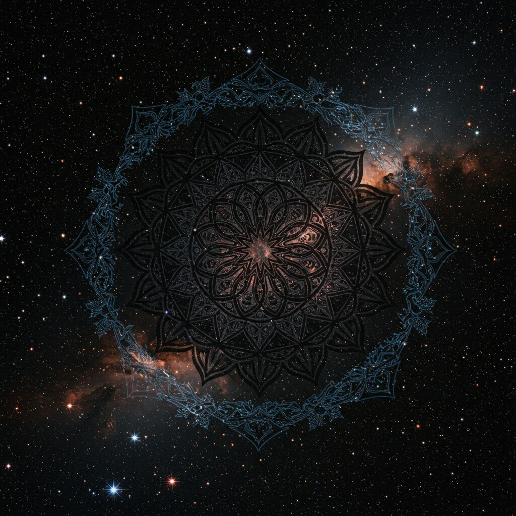 タロットクロス tarot 占い 神秘的 タペストリー おしゃれ 祭壇 撮影背景 正方形 グッズ アクセサリー 紺 黒 グレー マンダラ 宇宙 星 瞑想