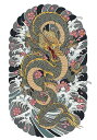 龍 桜 波 鱗 爪 タペストリー 和モダン 和柄 浮世絵風 刺青風 昭和レトロ 壁掛け 大判 長方形 タトゥー ジャパニーズ 男気 アウトロー 壁布 グレー 黄色 ピンク(3)