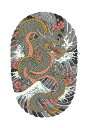 龍 桜 波 富士山 雲 タペストリー 和モダン 和柄 浮世絵風 刺青風 昭和レトロ 壁掛け 大判 長方形 タトゥー ジャパニーズ 男気 アウトロー 壁布 グレー ピンク オレンジ(3)