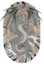 龍 桜 雷 波 雲 タペストリー 和モダン 和柄 浮世絵風 刺青風 昭和レトロ 壁掛け 大判 長方形 タトゥー ジャパニーズ 男気 アウトロー 壁布 白 グレー ピンク(3)