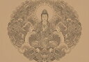 観音 蓮 悟り 平和 瞑想 タペストリー 和モダン 和柄 浮世絵風 刺青風 昭和レトロ 壁掛け 大判 長方形 タトゥー ジャパニーズ 男気 アウトロー 壁布 ベージュ(3)