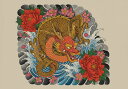 龍 牡丹 波 桜 幸運 タペストリー 和モダン 和柄 浮世絵風 刺青風 昭和レトロ 壁掛け 大判 長方形 タトゥー ジャパニーズ 男気 アウトロー 壁布 赤 オレンジ 黄色(3)