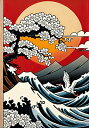 波 鶴 富士山 桜 太陽 タペストリー 和モダン 和柄 浮世絵風 刺青風 昭和レトロ 壁掛け 大判 長方形 タトゥー ジャパニーズ 男気 アウトロー 壁布 赤 オレンジ ベージュ